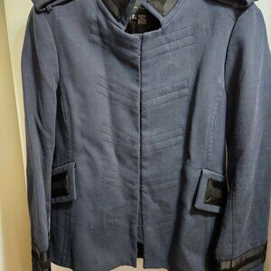 Military Jacket, By Zara Navy Large, New No Tags
